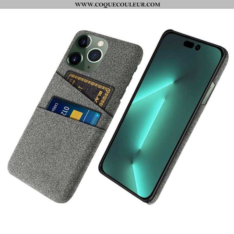 Coque iPhone 14 Pro Max Porte-Cartes Tissu