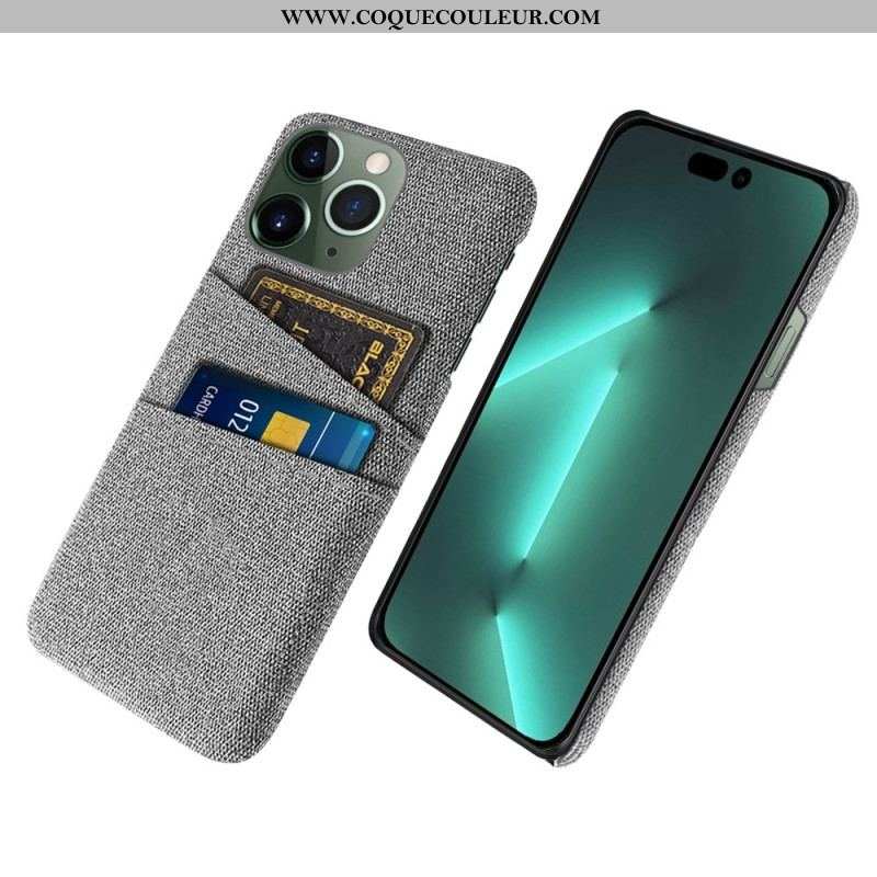 Coque iPhone 14 Pro Max Porte-Cartes Tissu