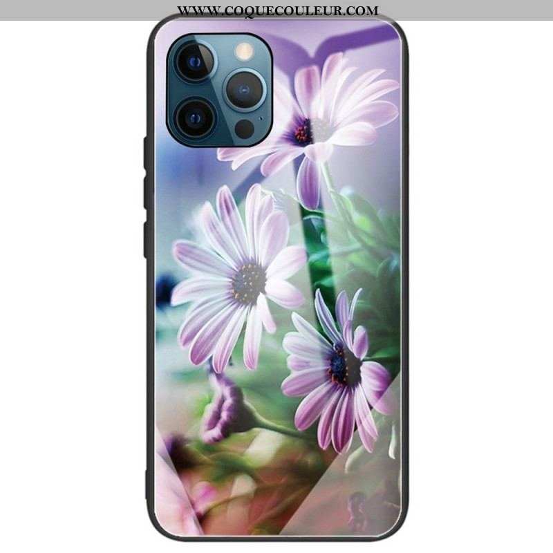 Coque iPhone 14 Pro Max Verre Trempé Fleurs