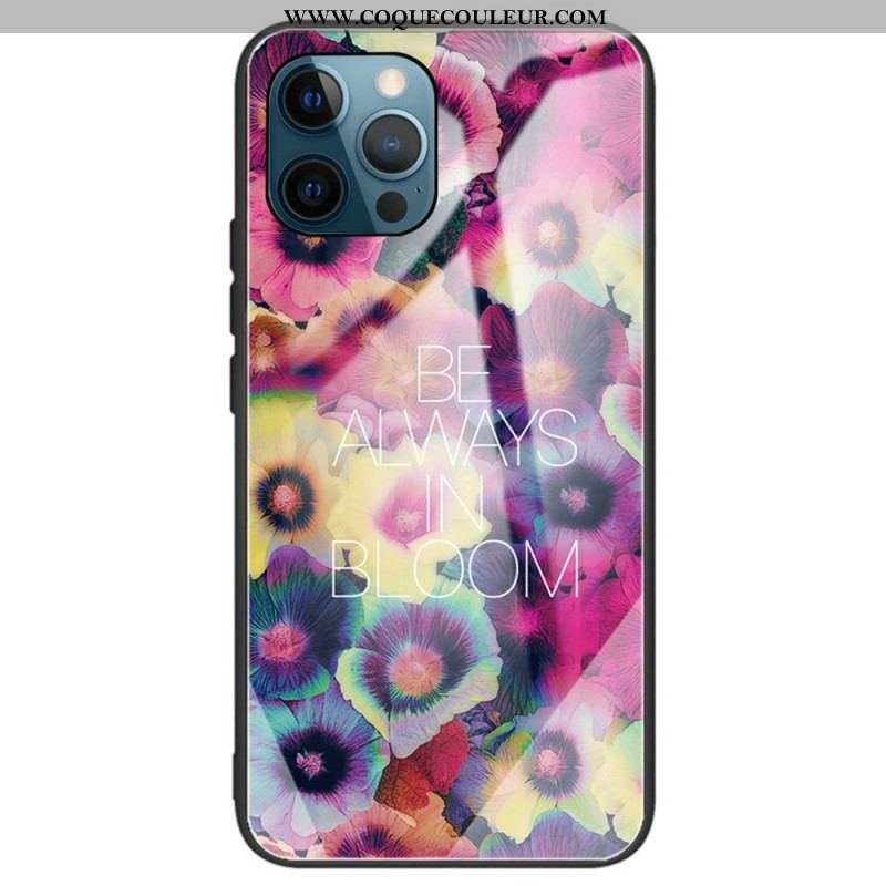 Coque iPhone 14 Pro Max Verre Trempé Fleurs