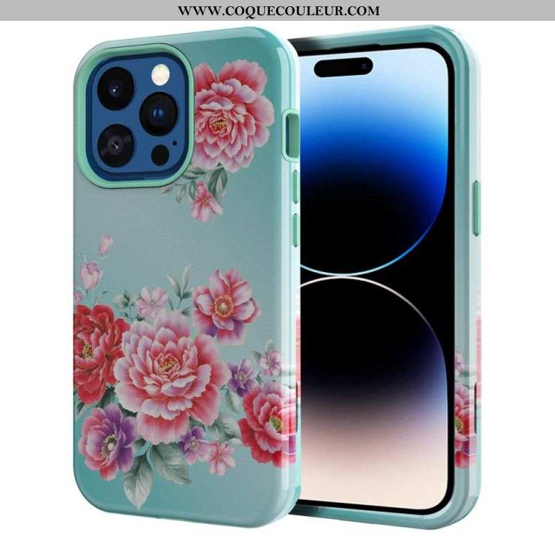 Coque iPhone 14 Pro Max Fleurs Vintage