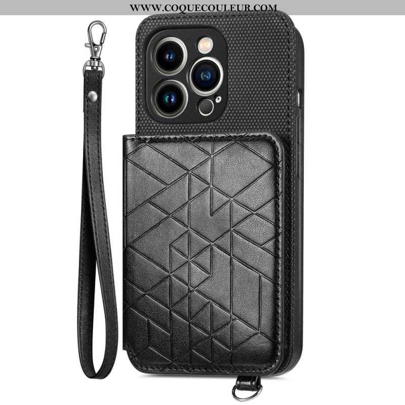 Coque iPhone 14 Pro Max Portefeuille et Lanière