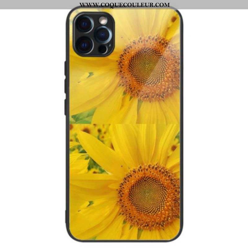 Coque iPhone 14 Pro Max Verre Trempé Tournesols