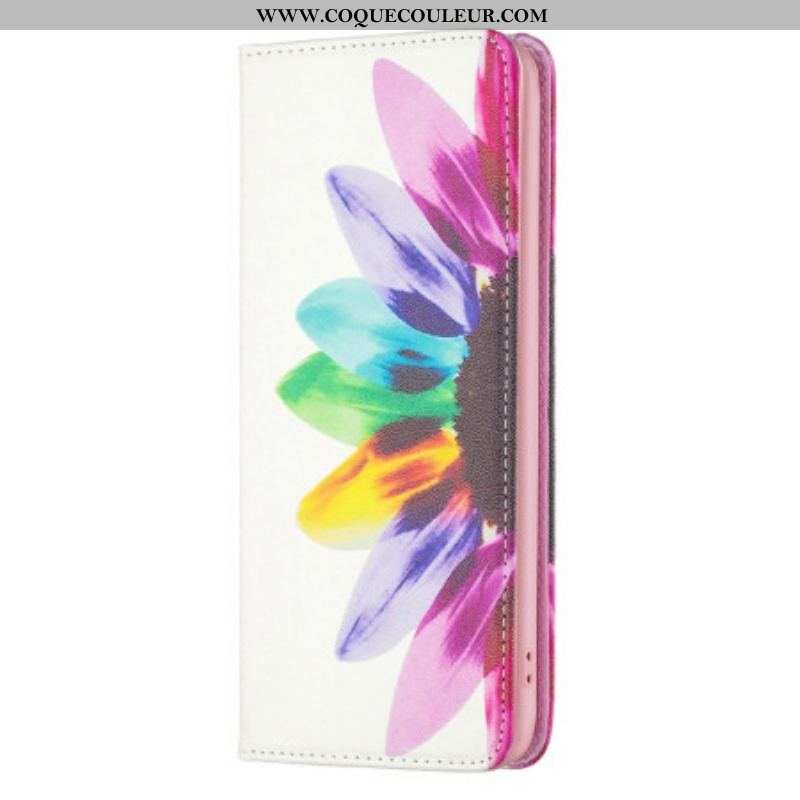 Flip Cover iPhone 14 Pro Max fleur Aquarelle