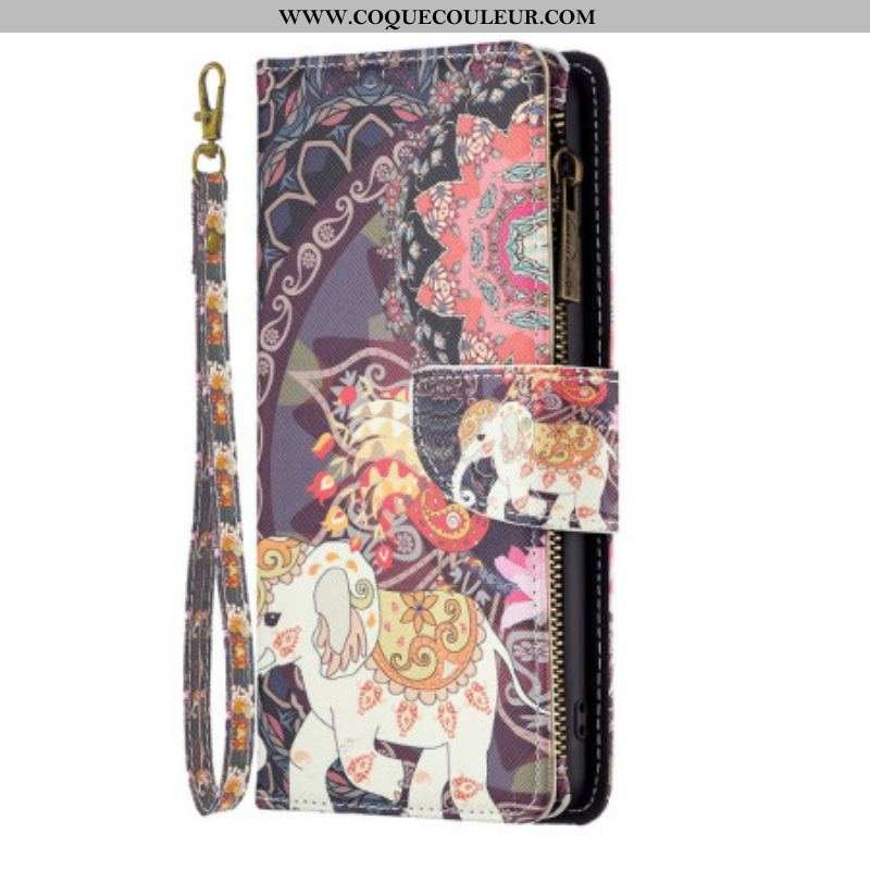 Housse iPhone 14 Pro Max Poche Zippée Éléphant