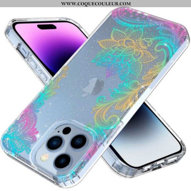 Coque iPhone 14 Pro Max Transparente Fleurs