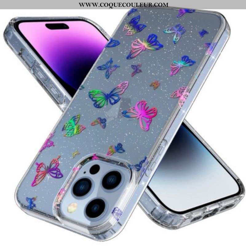 Coque iPhone 14 Pro Max Transparente Papillons