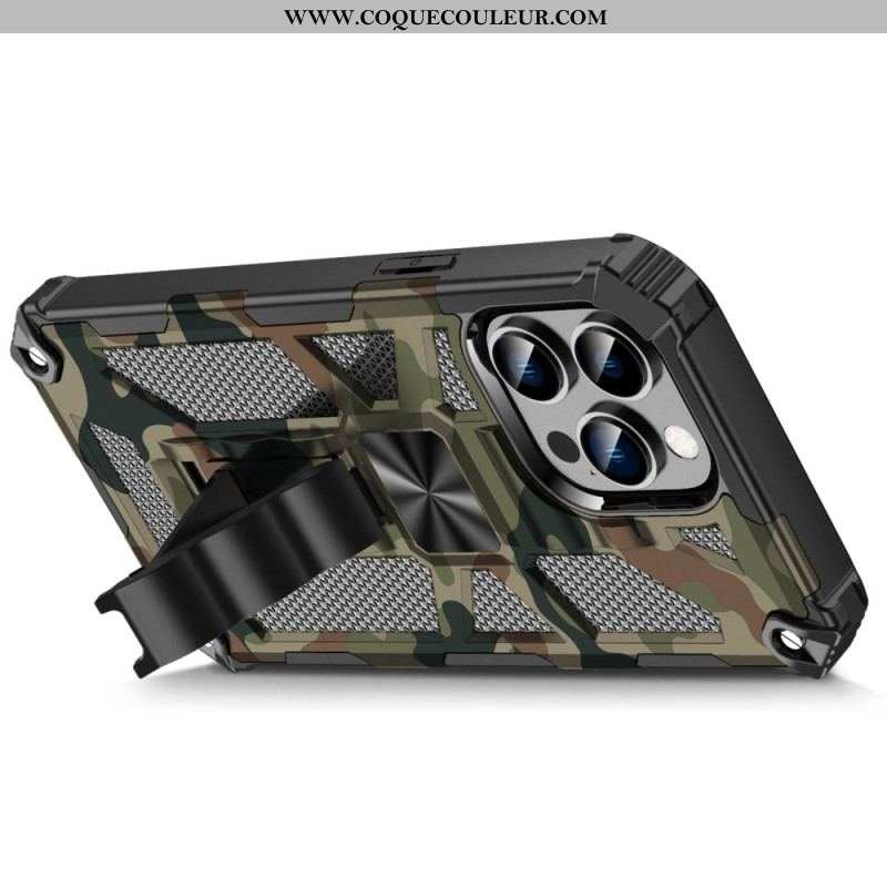 Coque iPhone 14 Pro Max Camouflage Support Amovible