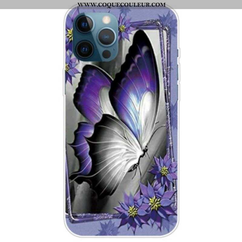 Coque iPhone 14 Pro Max Papillon Violet
