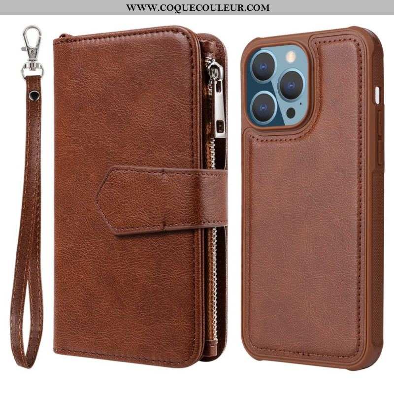 Housse iPhone 14 Pro Max Portefeuille avec Coque Détachable
