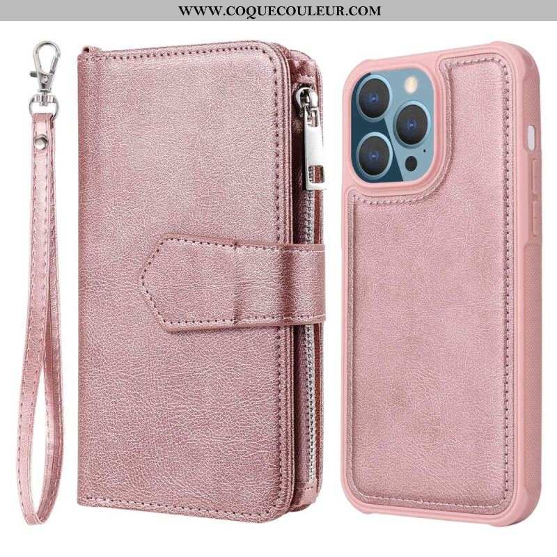 Housse iPhone 14 Pro Max Portefeuille avec Coque Détachable