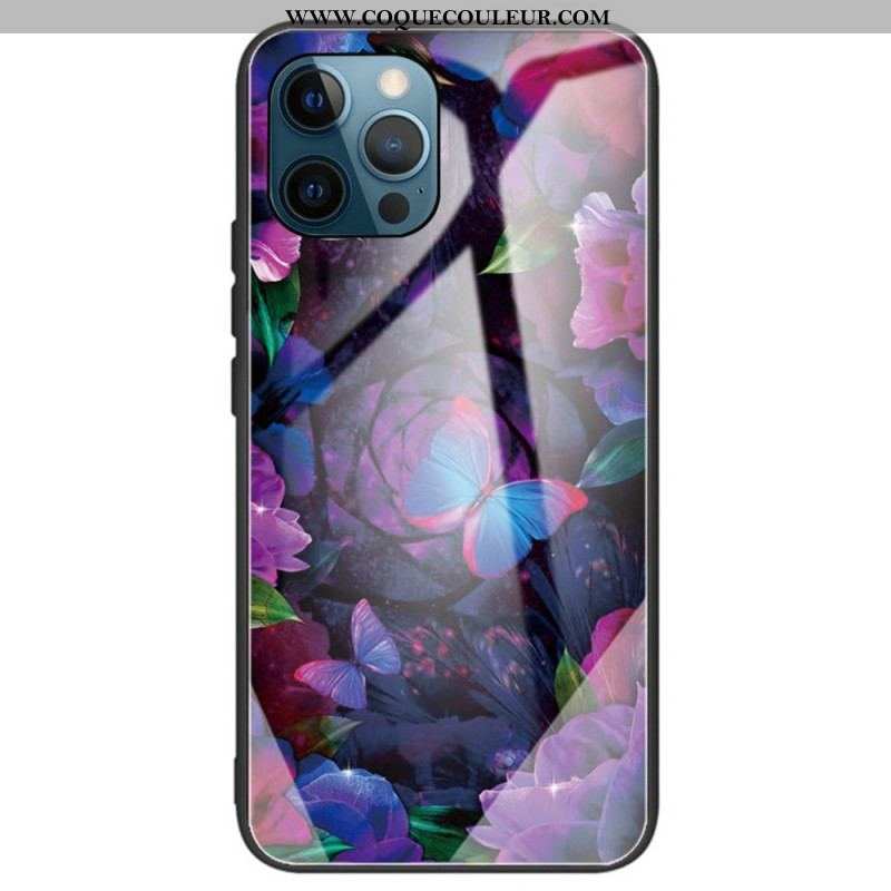 Coque iPhone 14 Pro Max Verre Trempé Papillons