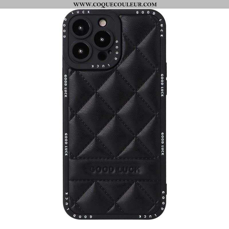 Coque iPhone 14 Pro Matelassée Good Luck