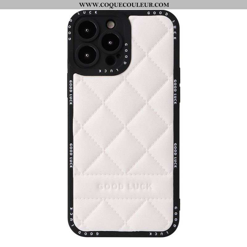 Coque iPhone 14 Pro Matelassée Good Luck