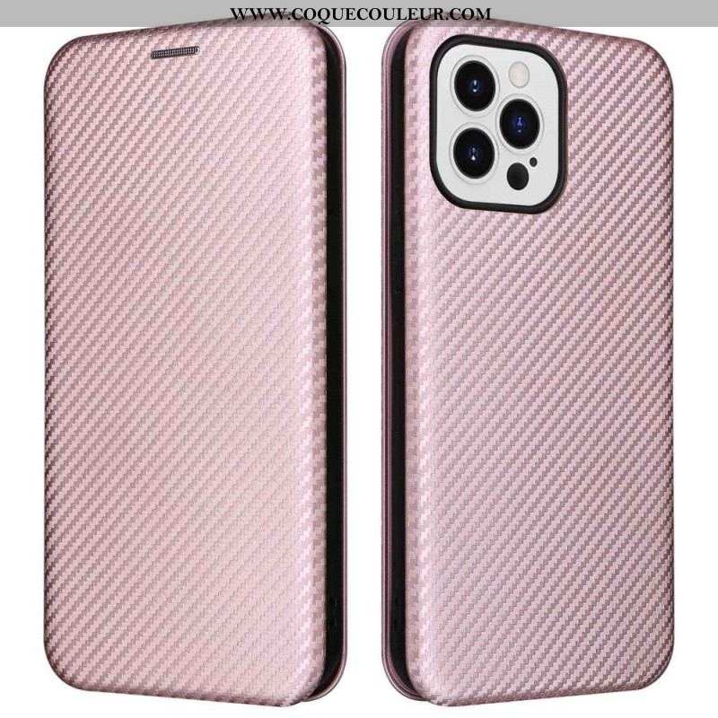 Flip Cover iPhone 14 Pro Fibre Carbone Colorée