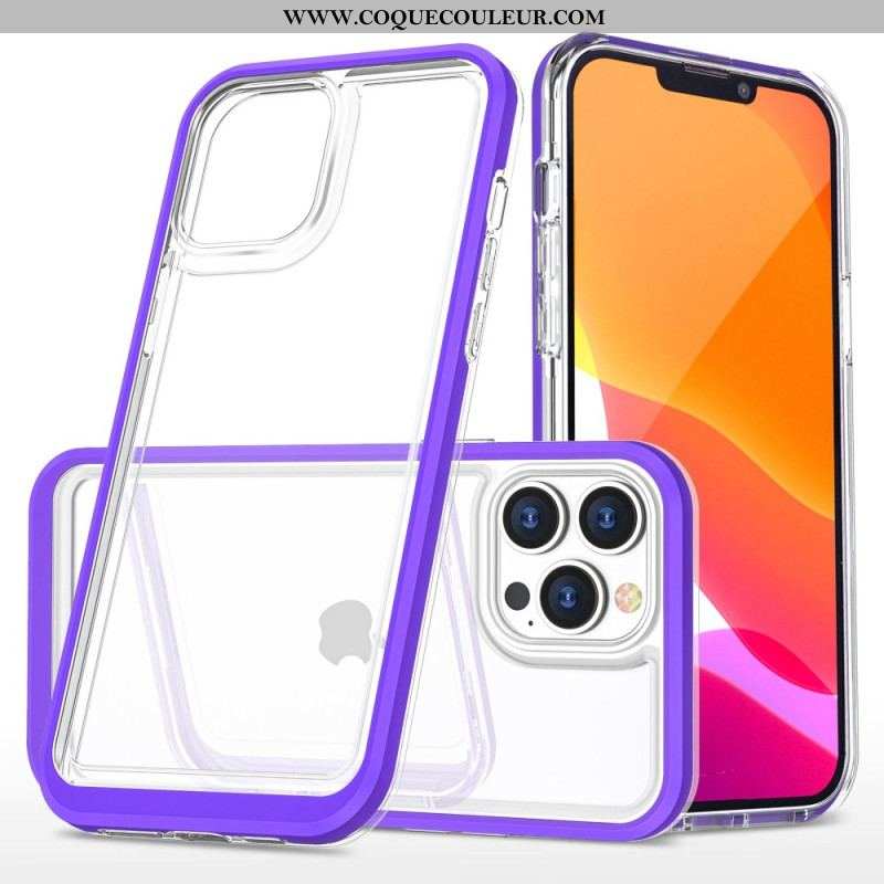 Coque iPhone 14 Pro Crystal Rebords Colorés