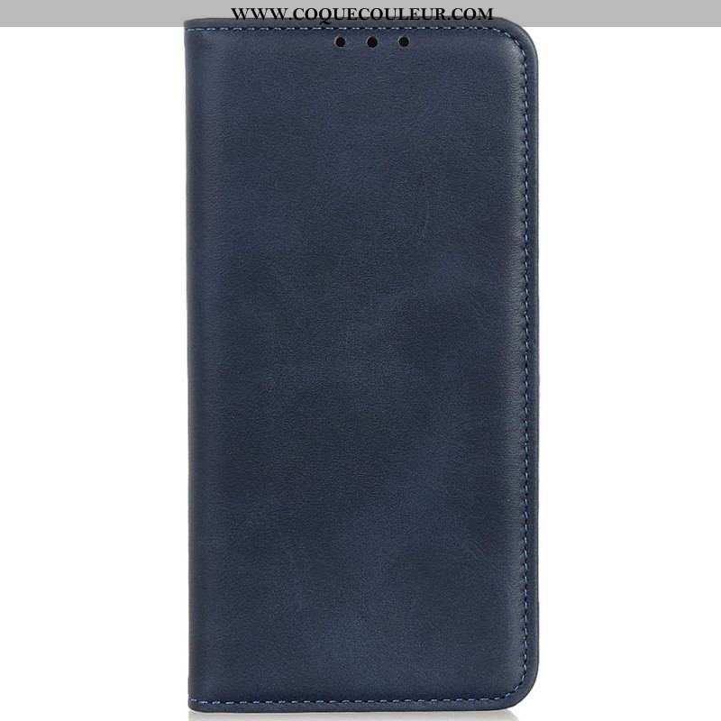 Flip Cover iPhone 14 Pro Cuir Fendu Classique