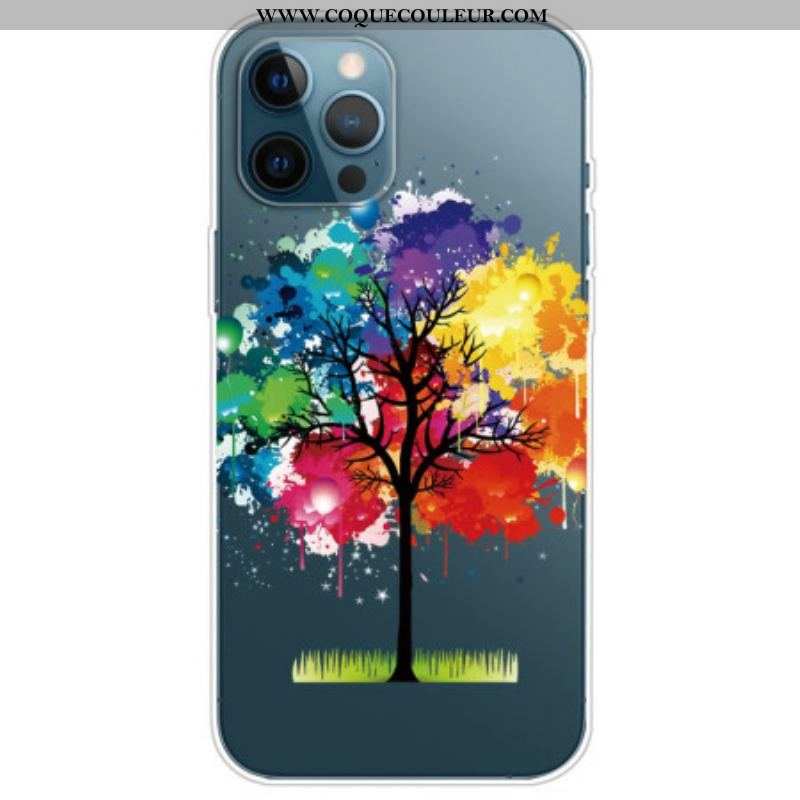 Coque iPhone 14 Pro Transparente Arbre Aquarelle