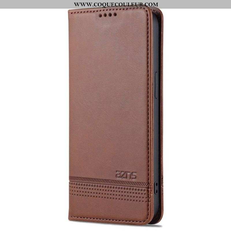 Flip Cover iPhone 14 Style Cuir AZNS