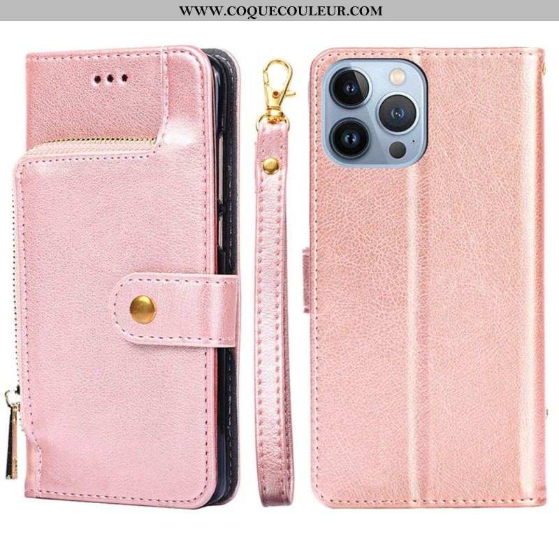 Housse iPhone 14 Pro Porte-Monnaie Zippé