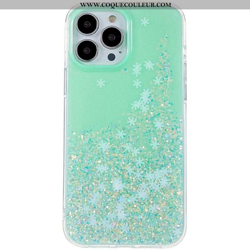 Coque iPhone 14 Pro Paillettes Flocons