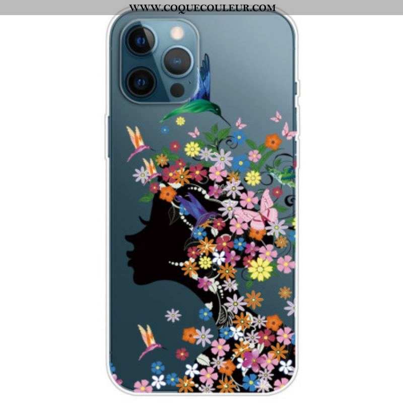 Coque iPhone 14 Pro Tête Fleurie