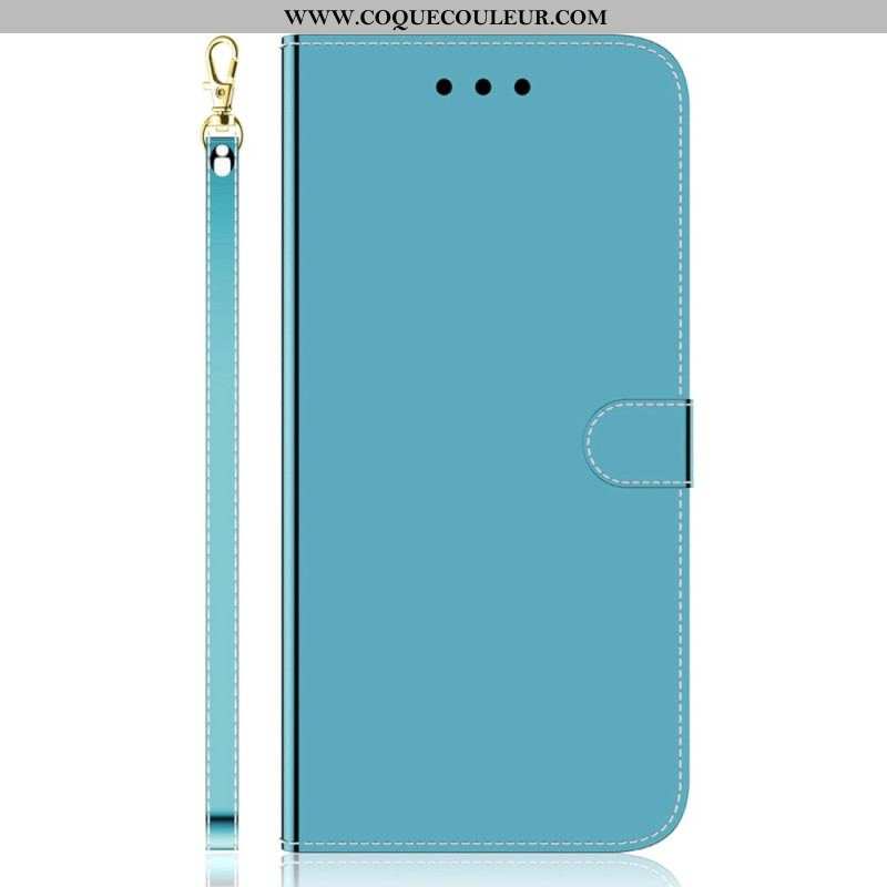 Housse iPhone 14 Pro Simili Cuir Couverture Miroir