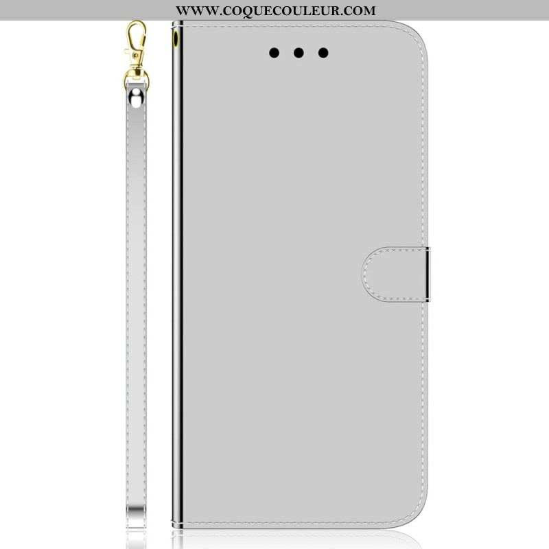 Housse iPhone 14 Pro Simili Cuir Couverture Miroir