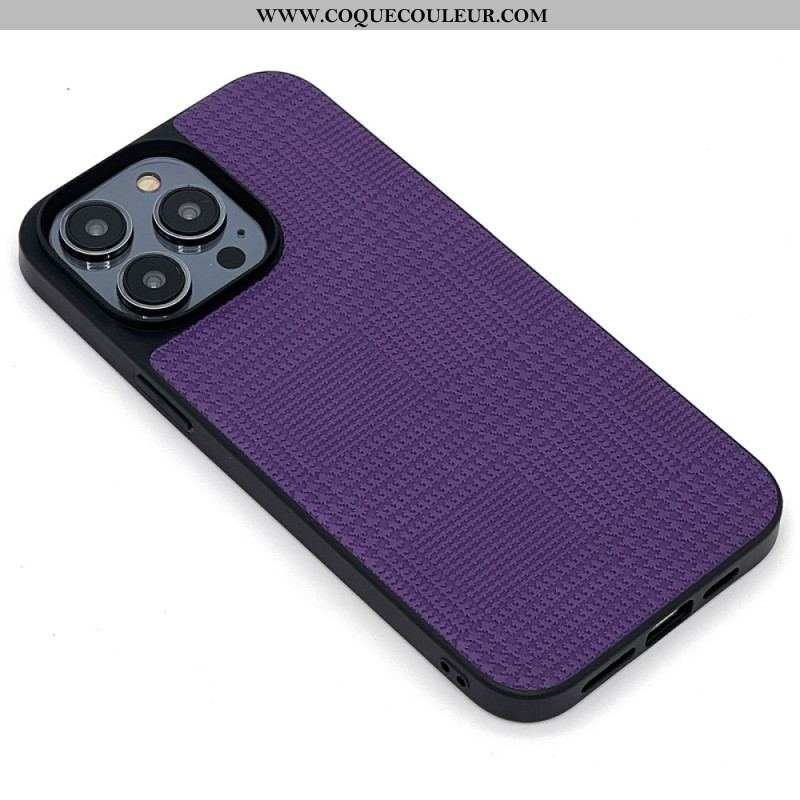 Coque iPhone 14 Pro Simili Cuir Croisé