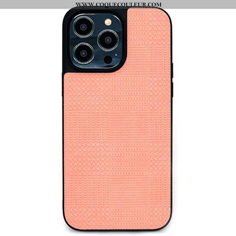 Coque iPhone 14 Pro Simili Cuir Croisé