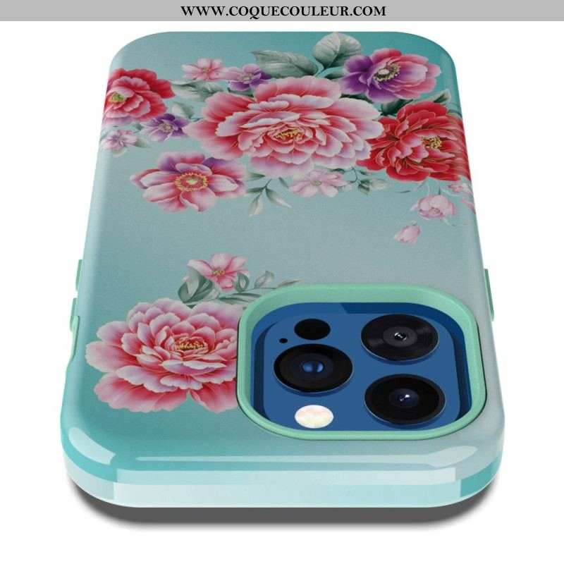 Coque iPhone 14 Pro Fleurs Vintage