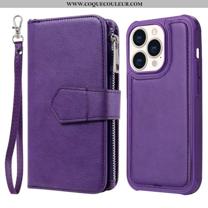 Housse iPhone 14 Pro Portefeuille avec Coque Détachable