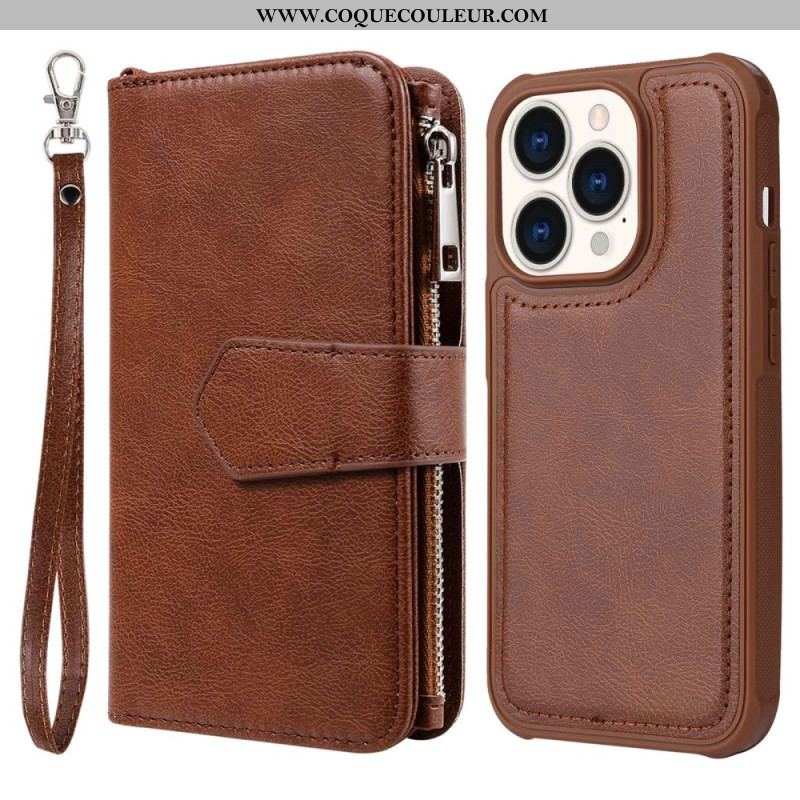 Housse iPhone 14 Pro Portefeuille avec Coque Détachable