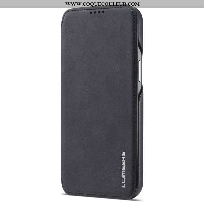 Flip Cover iPhone 14 LC.IMEEKE Effet Cuir