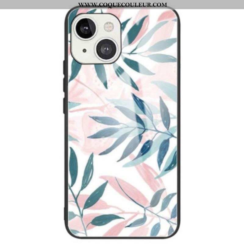 Coque iPhone 14 Verre Trempé Feuilles