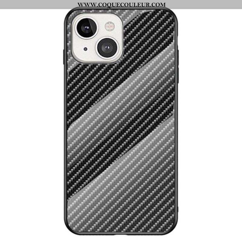 Coque iPhone 14 Verre Trempé Fibre Carbone