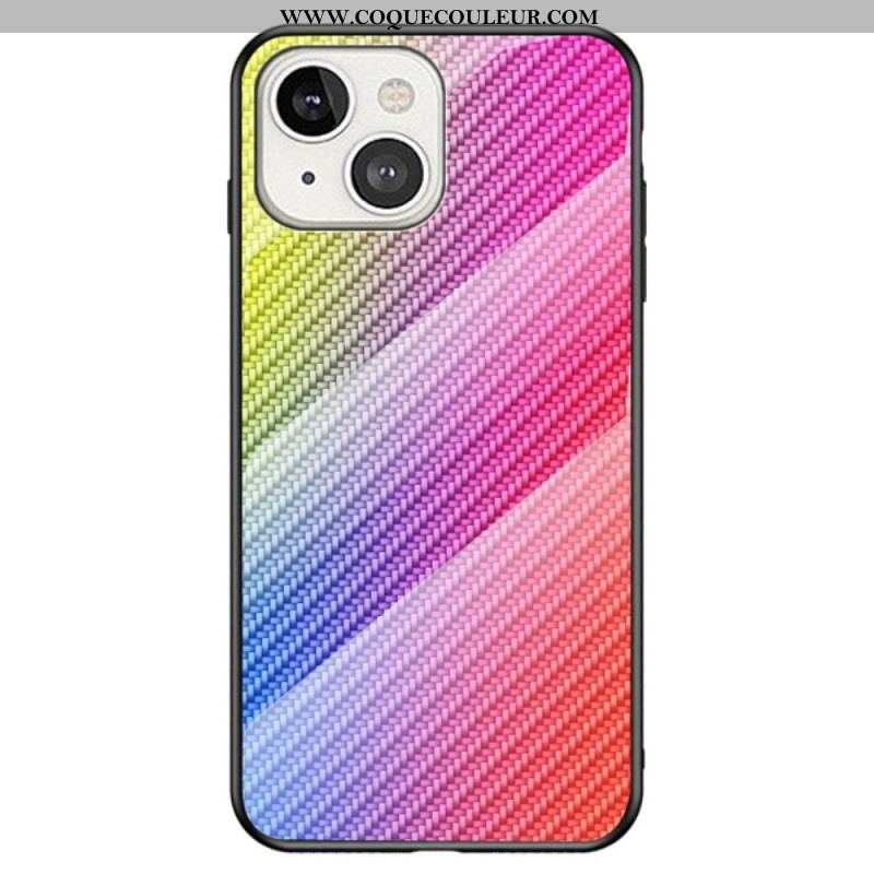 Coque iPhone 14 Verre Trempé Fibre Carbone