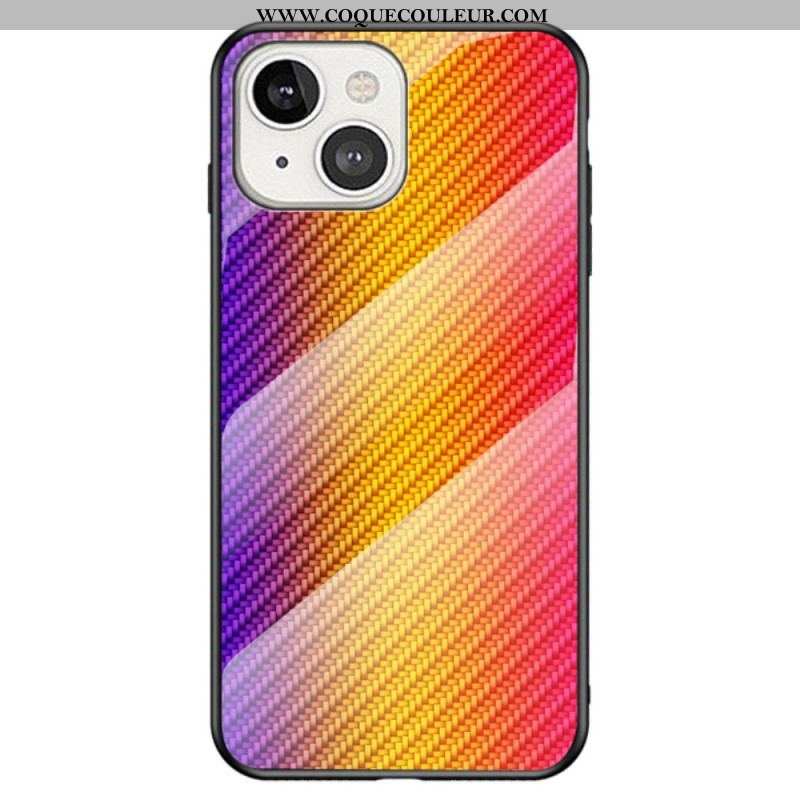 Coque iPhone 14 Verre Trempé Fibre Carbone