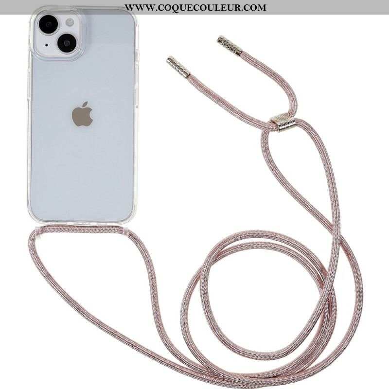 Coque iPhone 14 Transparente avec Cordon Coloré