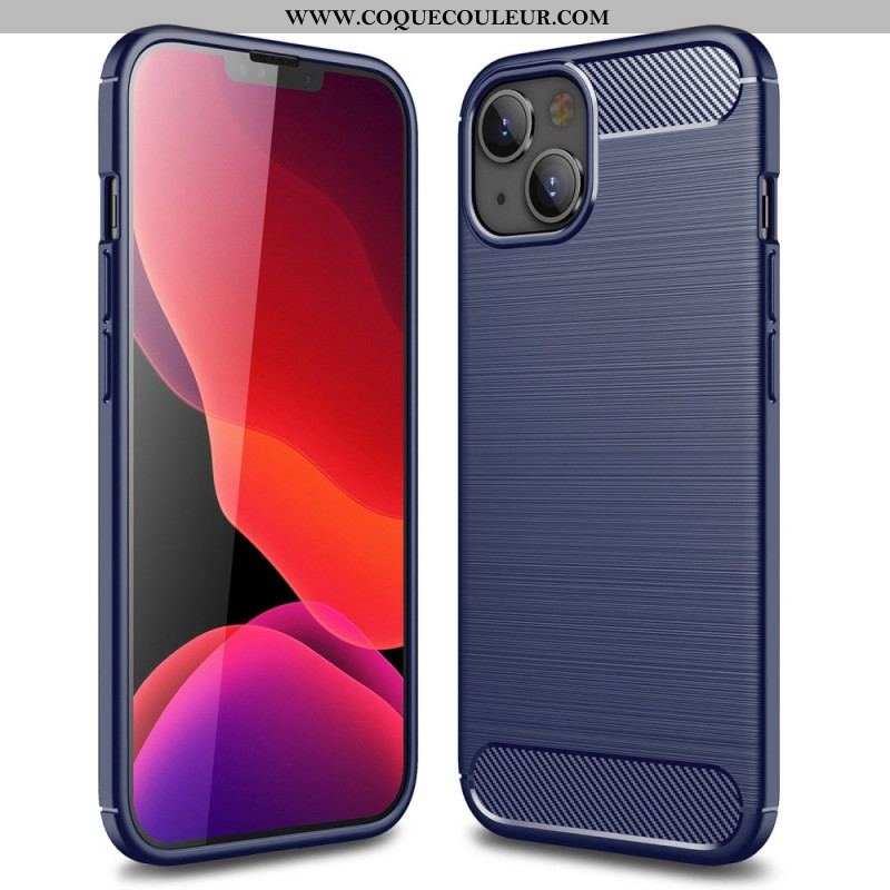 Coque iPhone 14 Fibre Carbone Brossée