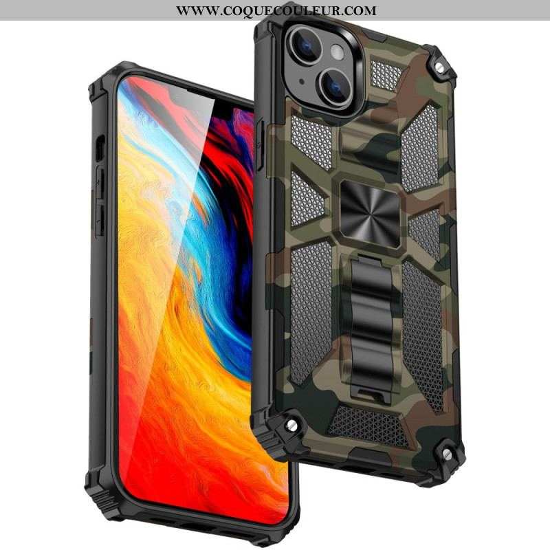 Coque iPhone 14 Camouflage Support Amovible