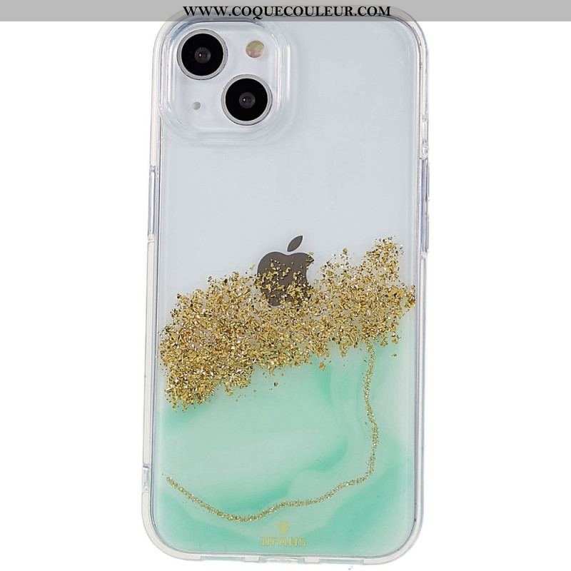 Coque iPhone 14 Paillettes Art