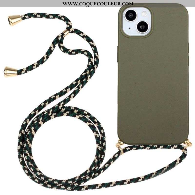 Coque iPhone 14 à Cordon Paille de Blé