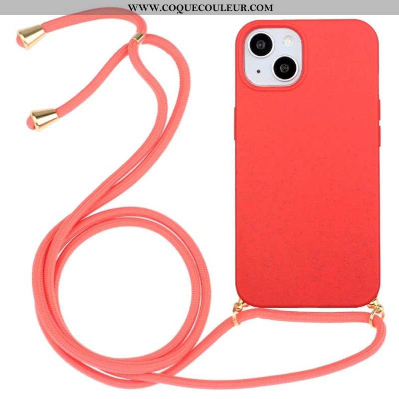 Coque iPhone 14 à Cordon Paille de Blé