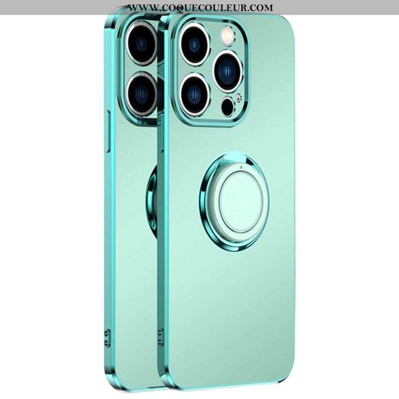 Coque iPhone 14 Style Métal Anneau-Support