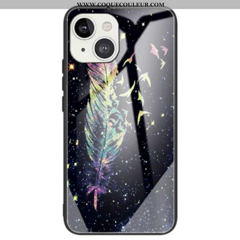 Coque iPhone 14 Verre Trempé Plume