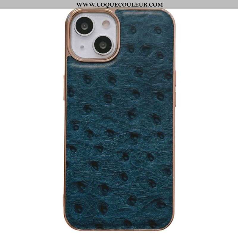 Coque iPhone 14 Cuir Véritable Texturé