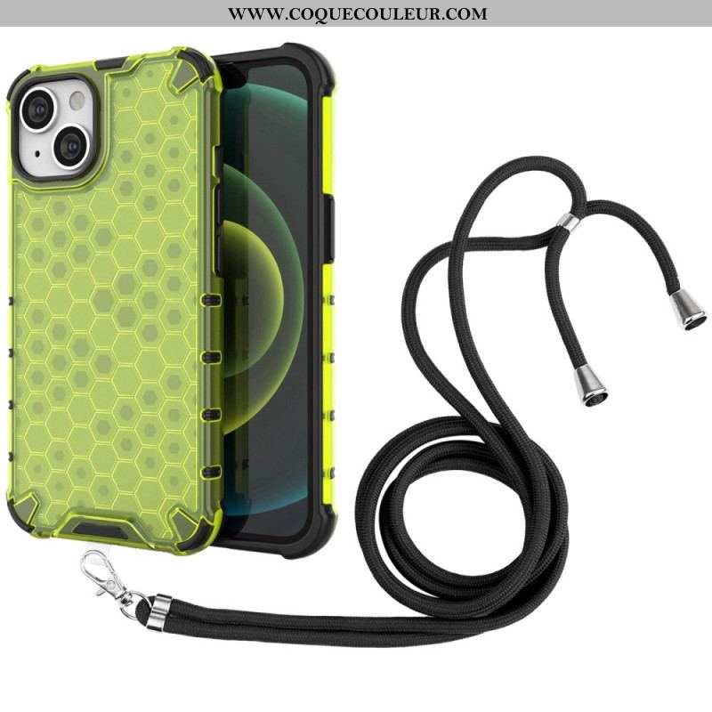 Coque iPhone 14 à Cordon Nid d'abeille