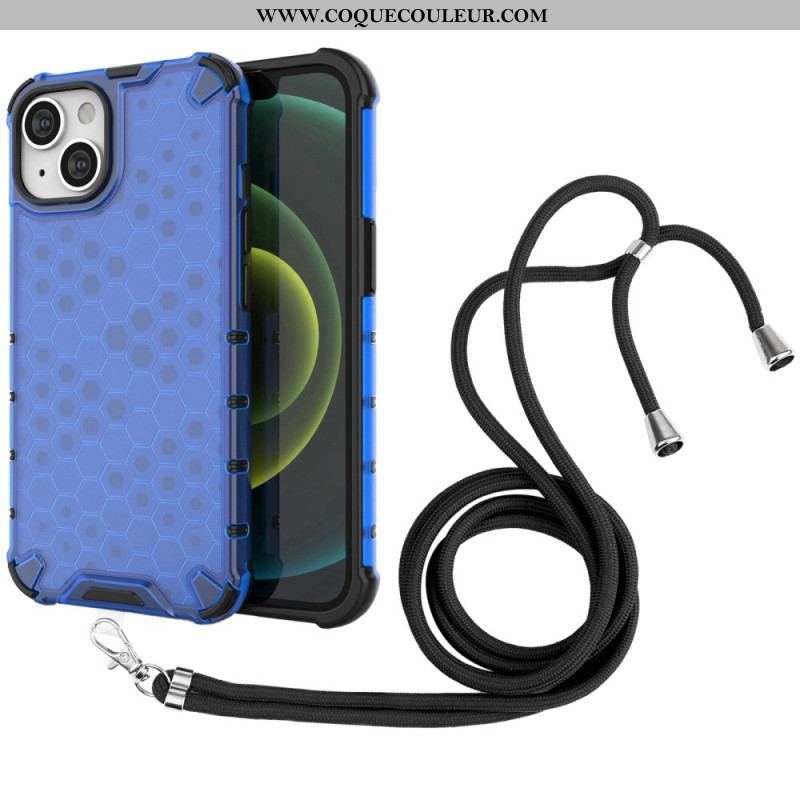 Coque iPhone 14 à Cordon Nid d'abeille