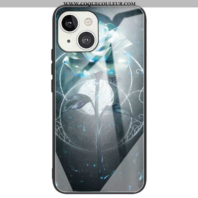 Coque iPhone 14 Verre Trempé Florale